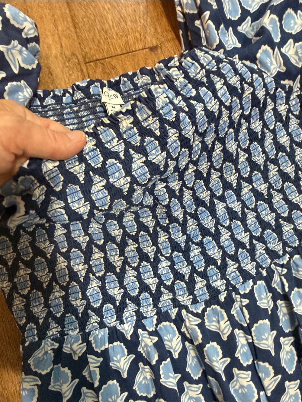 J. Crew Navy and Light Blue Floral Maxi Dress - Size M - Picture 4 of 5